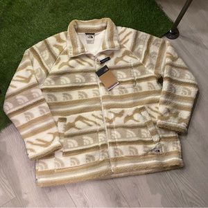The North Face full zip insulated teddy fleece patterned Sherpa jacket XL BNWT
